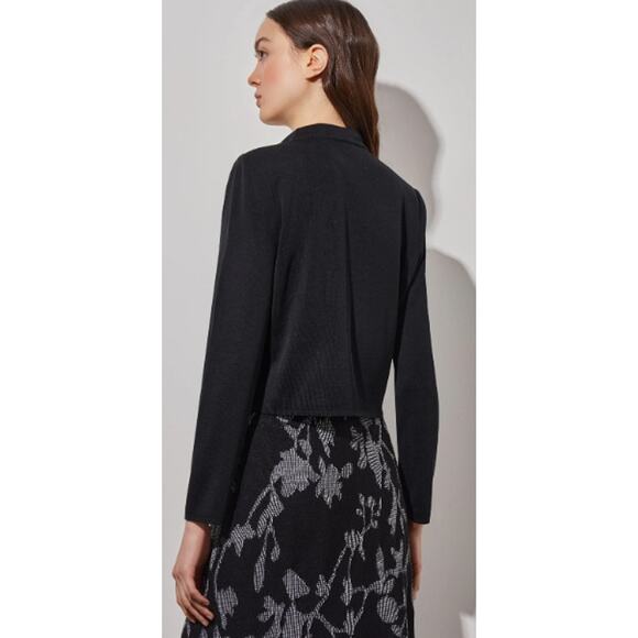 Ming Wang Tailored Moto Jacket Zip-Front Knit Size Large - Picture 3 of 8